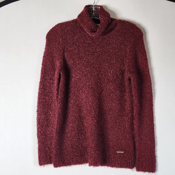 MICHAEL Michael Kors Sweaters - Michael Michael Kors Burgundy Red Knit Pullover Sweater Turtleneck  XS Textured
